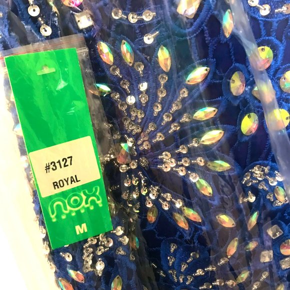 NWT Nox Anabel 3127 lace&tulle Embellished Bodycon Evening Prom Party Gown, XS - Picture 7 of 7